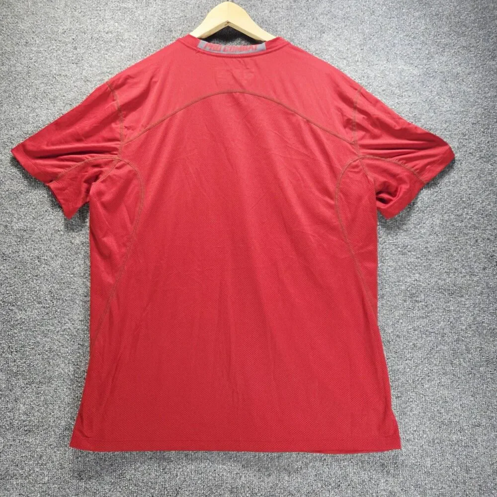 Nike Pro Combat Shirt Mens Extra Large Red Dri-Fit Fitted Athletic Training Tee